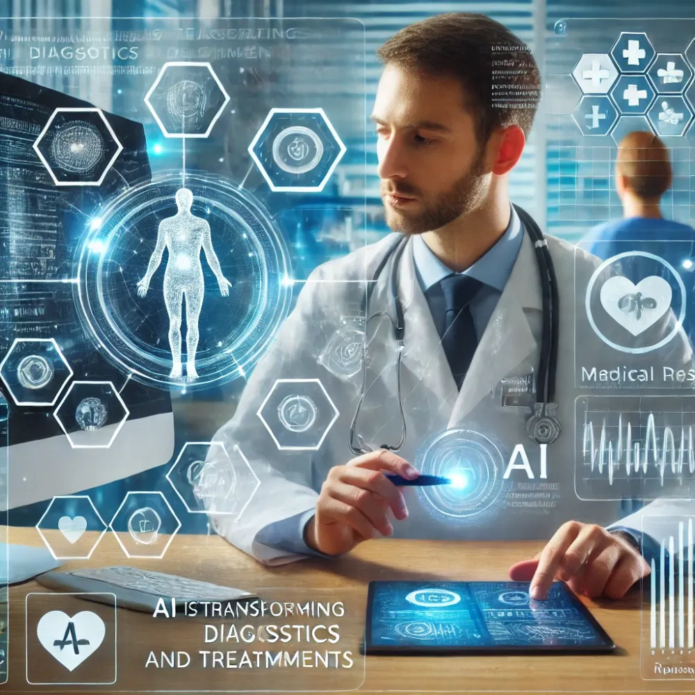 Health Care Professional Utilizing AI Technology